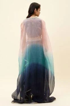 SVA Blue Butta Embroidered Cape Set -Inca Sales Store 23sva33 7