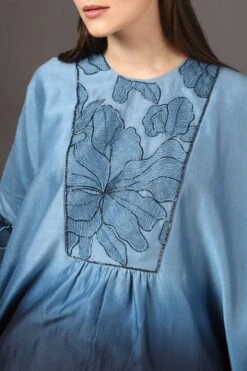 Sakshi Khetterpal Deep Blue Embroidered Kaftan Set -Inca Sales Store 2401skt02 4