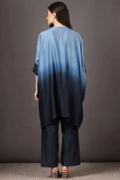 Sakshi Khetterpal Deep Blue Embroidered Kaftan Set -Inca Sales Store 2401skt02 5