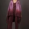 Sakshi Khetterpal Plum Wine Applique Embroidered Cape Set -Inca Sales Store 2401skt07 1
