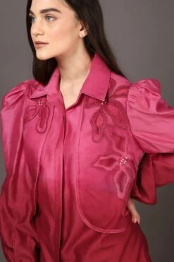 Sakshi Khetterpal Rose Pink Hand Embellished Shacket Co-ord Set 11 Sakshi Khetterpal Rose Pink Hand Embellished Shacket Co-ord Set -Inca Sales Store 2401skt08 4