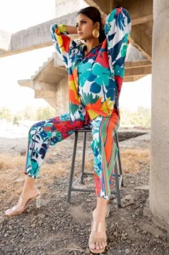 Pooja Keyur Blue Paradise Abstract Printed Co-ord Set 9 Pooja Keyur Blue Paradise Abstract Printed Co-ord Set -Inca Sales Store 24042023pk04 3