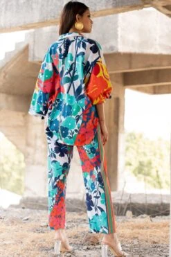 Pooja Keyur Blue Paradise Abstract Printed Co-ord Set 11 Pooja Keyur Blue Paradise Abstract Printed Co-ord Set -Inca Sales Store 24042023pk04 5