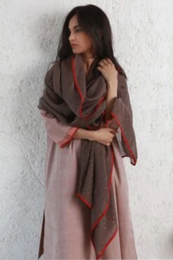 Kishmish Tobacco & Red Sparkle Scarf -Inca Sales Store 240523km18 3