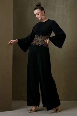 Namrata Joshipura Black Floral Embroidered Jumpsuit -Inca Sales Store 2411nj18 3