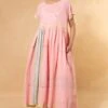 Injiri Pink Handcrafted Kala Cotton Dress