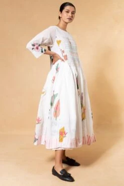 Injiri White Block Printed Floral Dress -Inca Sales Store 24323ijr8 3
