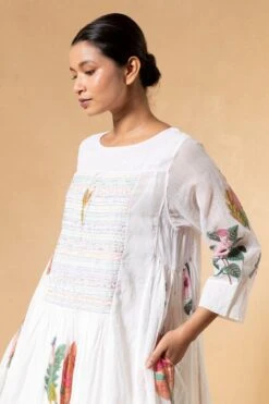 Injiri White Block Printed Floral Dress -Inca Sales Store 24323ijr8 5