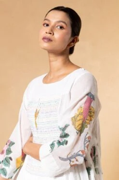 Injiri White Block Printed Floral Dress -Inca Sales Store 24323ijr8 6