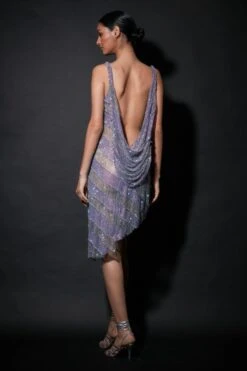 Itrh Silver Cowl Neck Asymmetric Dress -Inca Sales Store 24323itr8 3