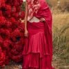 Bhumika Sharma Fuchsia Belted Layered Sari