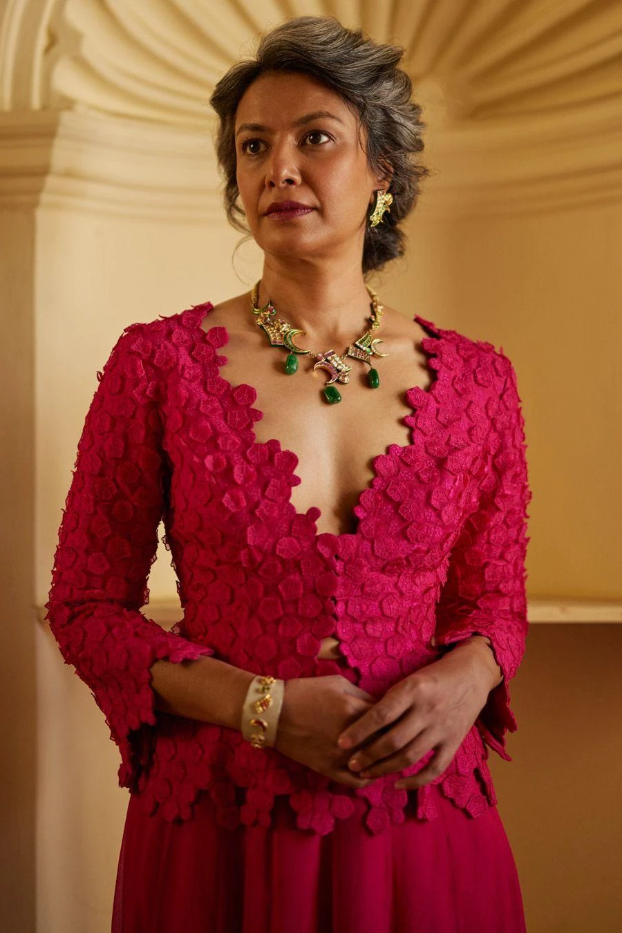 Mrunalini Rao Pink Inaya Jacket Set 4 Mrunalini Rao Pink Inaya Jacket Set - Image 2