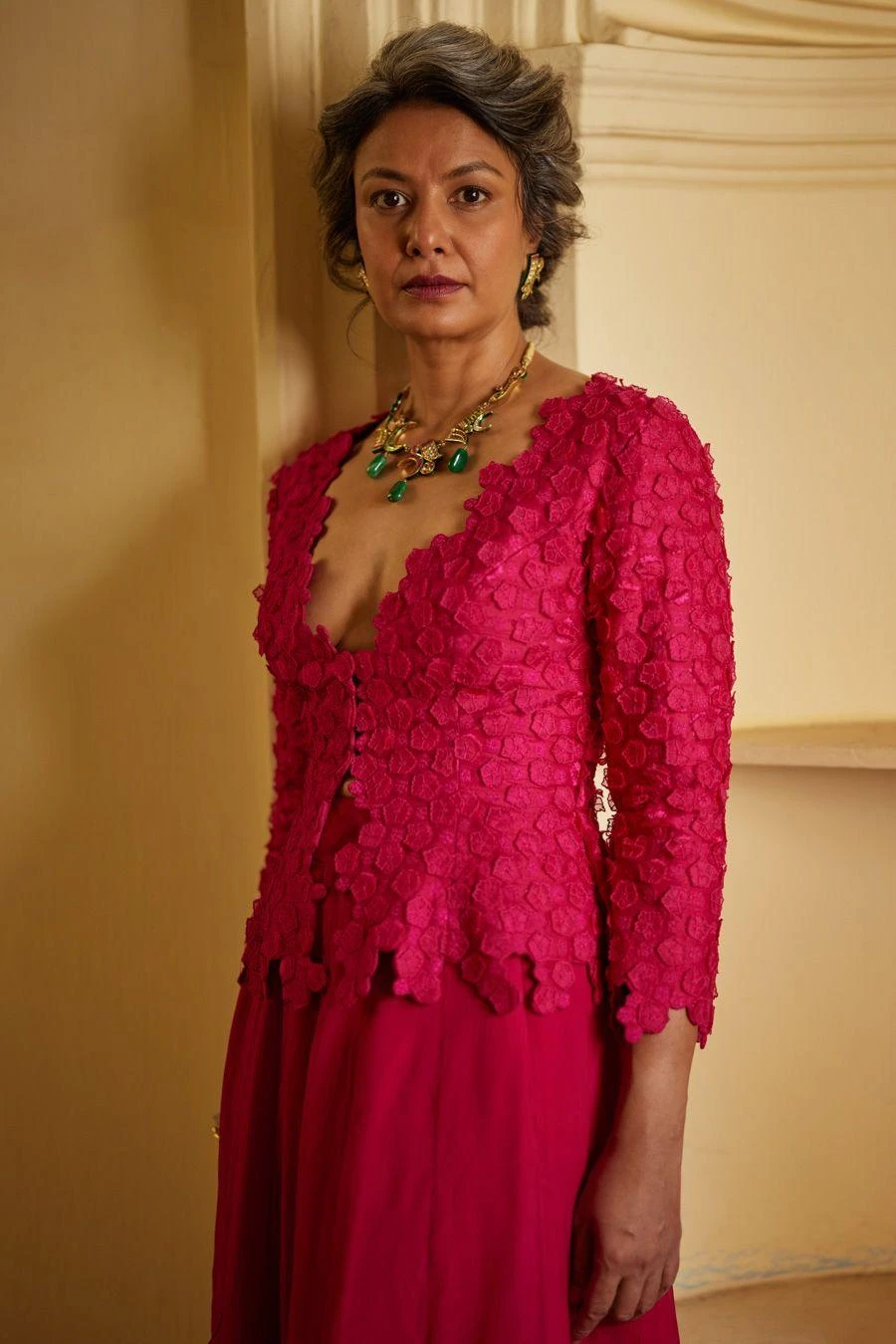 Mrunalini Rao Pink Inaya Jacket Set 5 Mrunalini Rao Pink Inaya Jacket Set - Image 3