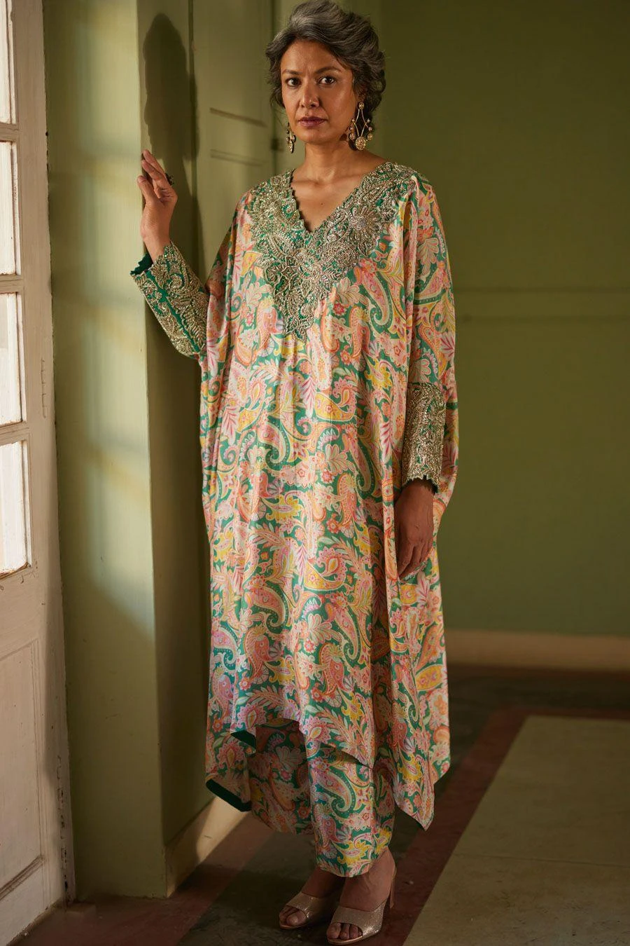 Mrunalini Rao Reva Cuff Kaftan Set 3 Mrunalini Rao Reva Cuff Kaftan Set