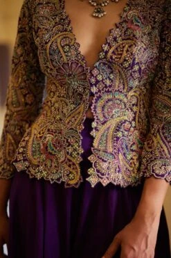 Mrunalini Rao Purple Alka Jacket Set -Inca Sales Store 24423mrr7 4