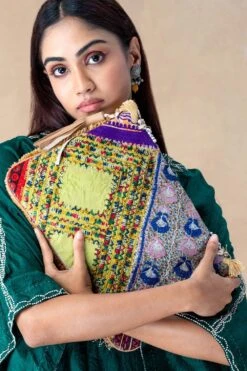 Vipul Shah Soft Beige Sequin Embellished Banjara Clutch -Inca Sales Store 24723vs10 3