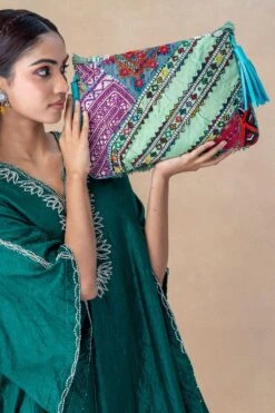 Vipul Shah Turquoise Banjara Embellished Clutch -Inca Sales Store 24723vs15 3