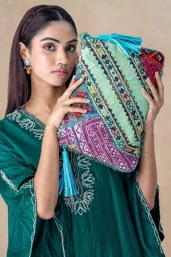 Vipul Shah Turquoise Banjara Embellished Clutch -Inca Sales Store 24723vs15 4