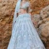 Eeksha Mint Green Crystal Embellished Lehenga Set