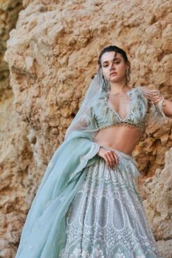 Eeksha Mint Green Crystal Embellished Lehenga Set -Inca Sales Store 24823ea47 4