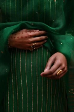 Deep Thee Green Striped Straight Kurta Set -Inca Sales Store 2504dt09 6