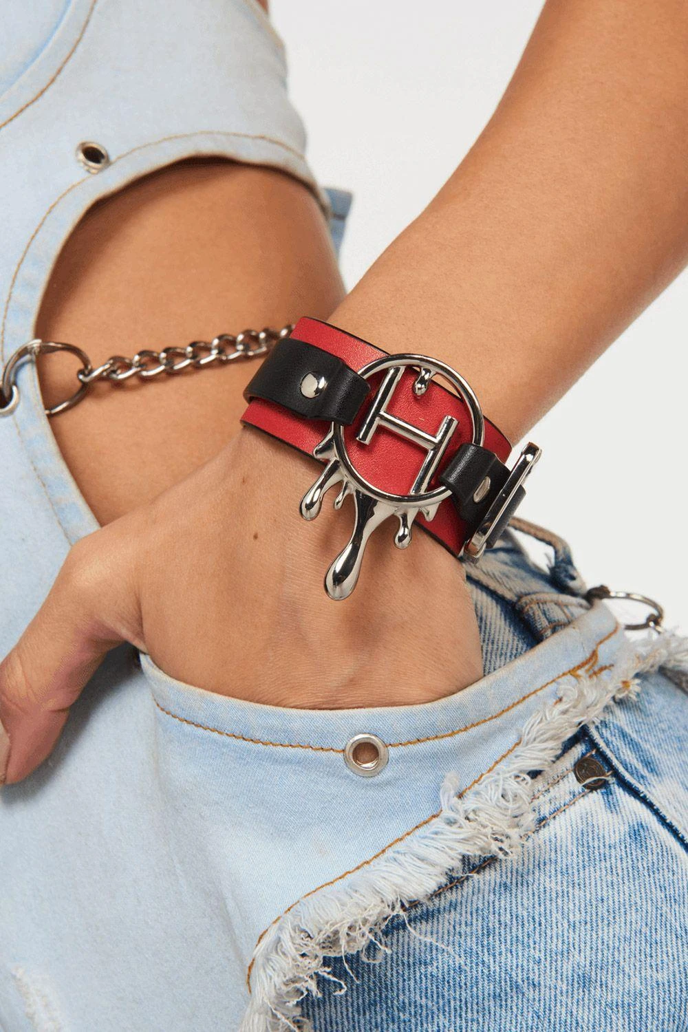 Outhouse Red Vegan Leather Bracelet 2 Outhouse Red Vegan Leather Bracelet
