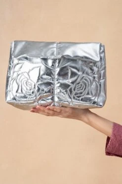 Aikeyah Silver Quilted Bag