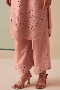Chandrima Old Rose Tonal Cutwork Pants 6 Chandrima Old Rose Tonal Cutwork Pants -Inca Sales Store 251023ca06 2