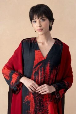 Nikita Mhaisalkar Red & Black Abstract Printed Kurta Set 10 Nikita Mhaisalkar Red & Black Abstract Printed Kurta Set -Inca Sales Store 251023nm11 4