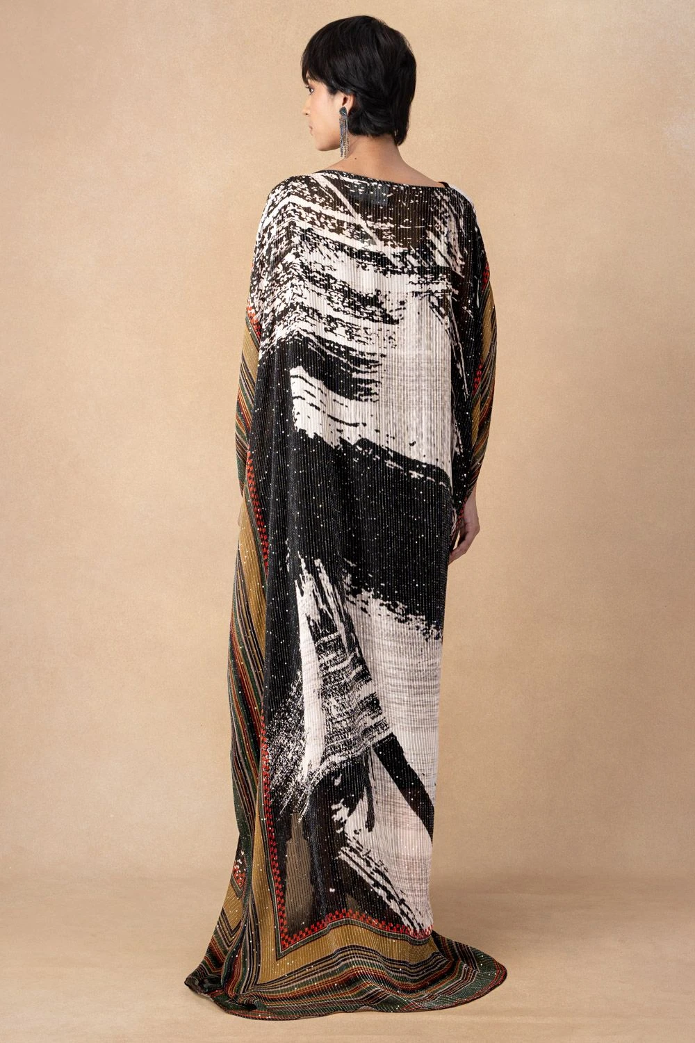 Nikita Mhaisalkar Black Abstract Printed Kaftan Dress 7 Nikita Mhaisalkar Black Abstract Printed Kaftan Dress - Image 5