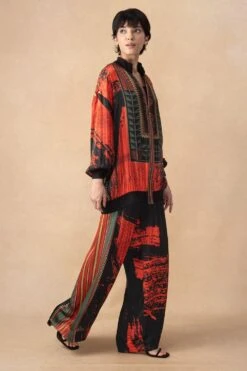 Nikita Mhaisalkar Red & Black Abstract Printed Co-ord Set 11 Nikita Mhaisalkar Red & Black Abstract Printed Co-ord Set -Inca Sales Store 251023nm6 4