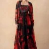 Nikita Mhaisalkar Red & Black Abstract Printed Cape Set -Inca Sales Store 251023nm7 1