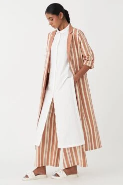 Three Champagne Striped Jacket Set -Inca Sales Store 251023tw13 3