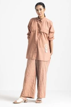 Three Champagne Fringed Shirt