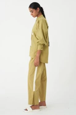 Three Moss Green Narrow Pants 6 Three Moss Green Narrow Pants -Inca Sales Store 251023tw6 2