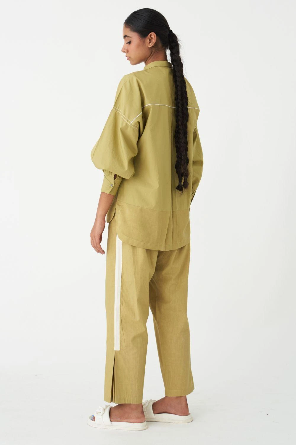 Three Moss Green Narrow Pants 5 Three Moss Green Narrow Pants - Image 3