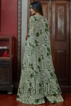 Arpita Mehta Sand & Green Garden Print Gharara Set -Inca Sales Store 2511am1 3
