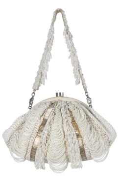 Lovetobag Ivory Hand Embroidered Ruched Pouch 8 Lovetobag Ivory Hand Embroidered Ruched Pouch -Inca Sales Store 2511lb19 2