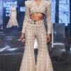 Ritika Mirchandani Beige & Gold Embellished Cropped Blazer & Sharara