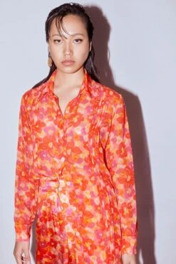 Studio RIGU Red Poppy Organza Shirt -Inca Sales Store 25423sgt18 3