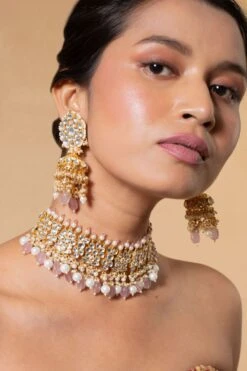 Riana Jewellery Pink Jadtar Necklace Set -Inca Sales Store 25434rj1 2