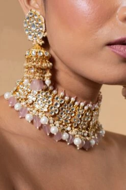 Riana Jewellery Pink Jadtar Necklace Set -Inca Sales Store 25434rj1 3