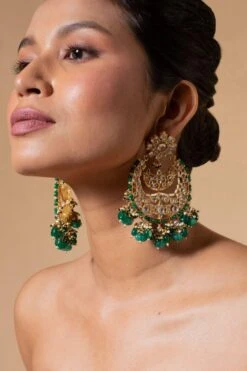 Riana Jewellery Green Jadtar Necklace Set