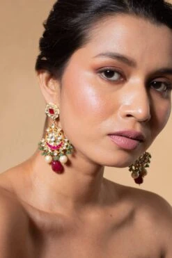 Riana Jewellery Red Jadtar Necklace Set -Inca Sales Store 25434rj3 2