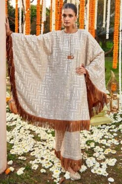 Twenty Nine Grey Tassel Kaftan Set