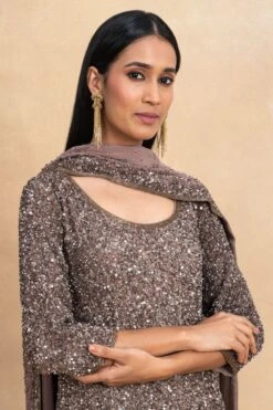 Nakul Sen Brown Sequin Embellished Sharara Set -Inca Sales Store 25523ns1 4