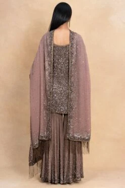 Nakul Sen Brown Sequin Embellished Sharara Set -Inca Sales Store 25523ns1 5
