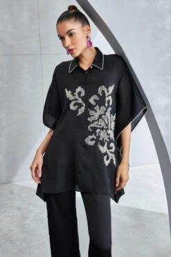 Namrata Joshipura Black Moon Flower Kaftan Set 10 Namrata Joshipura Black Moon Flower Kaftan Set -Inca Sales Store 25723nj1 4