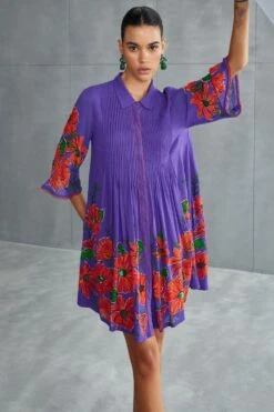 Namrata Joshipura Amethyst Zinnia Gathered Dress -Inca Sales Store 25723nj15 3