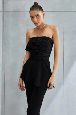 Namrata Joshipura Black Metallic Hexa Peplum Set 8 Namrata Joshipura Black Metallic Hexa Peplum Set -Inca Sales Store 25723nj8 3
